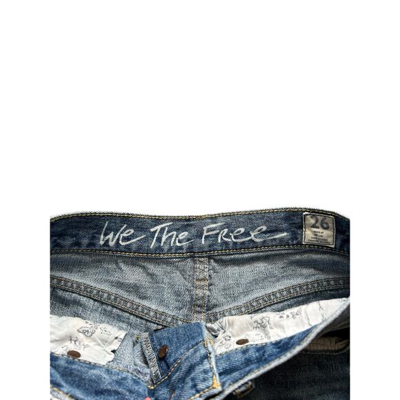 Free People We The Free Sofia Distressed Denim Shorts - Picture 3 of 4